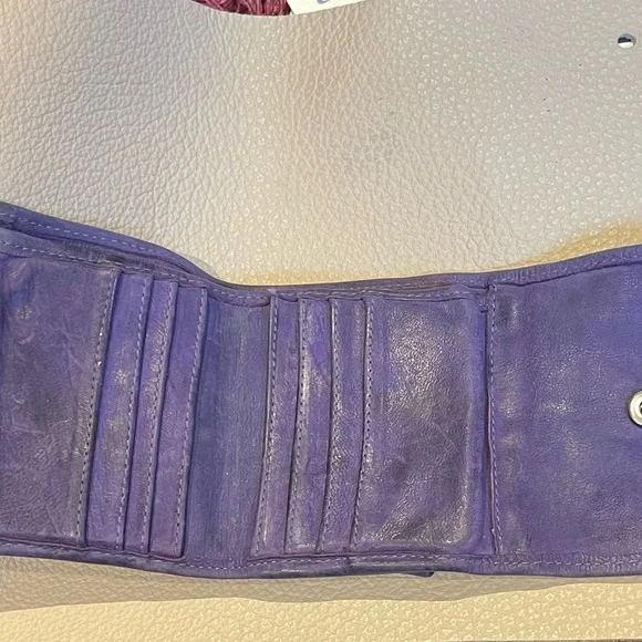 A.S.98 Women's Purple Leather wallet small - Picture 3 of 3